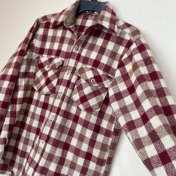 WOOLRICH VTG 70’s PLAID THICK WOOL BLEND LONG SLEEVE SHIRT MADE IN USA SZ M - Picture 9 of 16